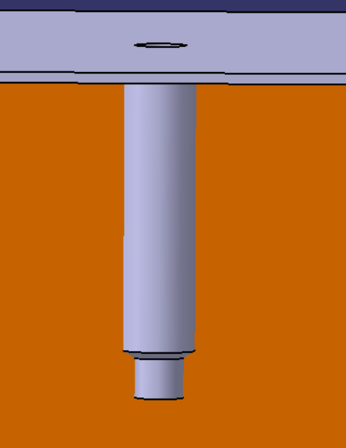 Exaggerated Relief Space Seen Below Drilled V-Bottom Hole